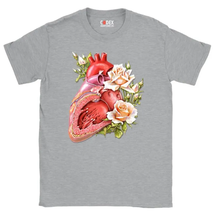 Herz II Unisex T-Shirt - Floral | Codex Anatomicus Discount