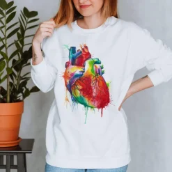 Herz III Unisex Sweatshirt - Aquarell | Codex Anatomicus Online