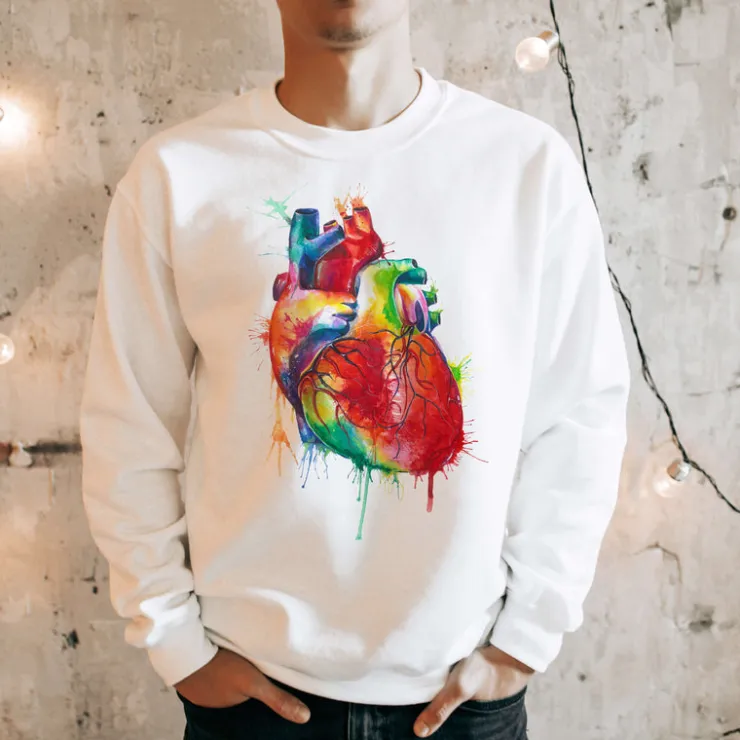 Herz III Unisex Sweatshirt - Aquarell | Codex Anatomicus Online