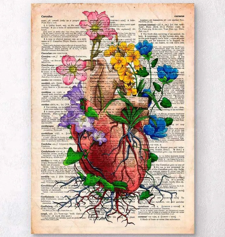 Herz mit Blumen - Altes Wörterbuch | Codex Anatomicus Hot