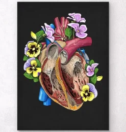 Herz mit Blumen II - Schwarz | Codex Anatomicus Discount