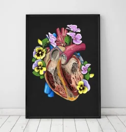 Herz mit Blumen II - Schwarz | Codex Anatomicus Discount