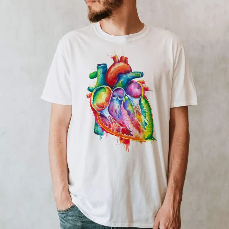 Herz Unisex T-Shirt - Aquarell | Codex Anatomicus Hot