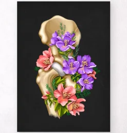 Hüfte Anatomie - Floral - Schwarz | Codex Anatomicus New