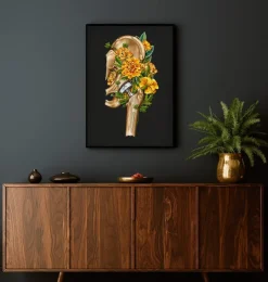 Hüftprothese - Floral - Schwarz | Codex Anatomicus Outlet