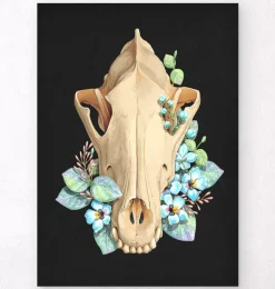 Hundeschädel - Floral - Schwarz | Codex Anatomicus Discount