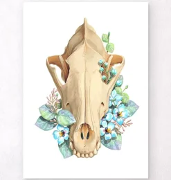 Hundeschädel - Floral - Weiß | Codex Anatomicus Sale