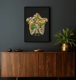 Interkostalnerv - Floral - Schwarz | Codex Anatomicus Outlet