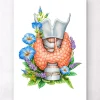 Kehlkopf, Schilddrüse und Aorta - Aquarell - Weiß | Codex Anatomicus Best
