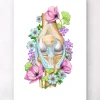 Knie Anatomie - Floral - Weiß | Codex Anatomicus Online