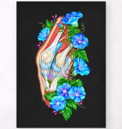 Knie Anatomie II - Floral - Schwarz | Codex Anatomicus New