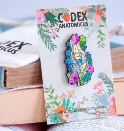 Knie mit Blumen - Emaille Pin | Codex Anatomicus Fashion