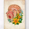 Kopfteil Anatomie - Floral - Altes Papier | Codex Anatomicus Discount