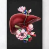 Leber Anatomie - Floral - Schwarz | Codex Anatomicus Hot