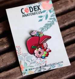 Leber mit Blüten - Emaille Pin | Codex Anatomicus Fashion