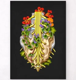 Lenden-Kreuz-Geflecht - Floral - Schwarz | Codex Anatomicus Outlet