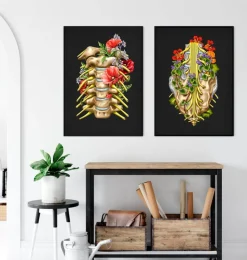 Lenden-Kreuz-Geflecht - Floral - Schwarz | Codex Anatomicus Outlet