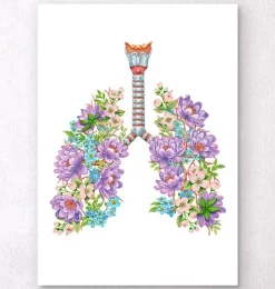 Lungen Anatomie - Floral - Weiß | Codex Anatomicus Best