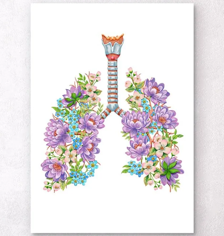 Lungen Anatomie - Floral - Weiß | Codex Anatomicus Best