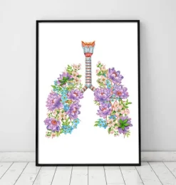 Lungen Anatomie - Floral - Weiß | Codex Anatomicus Best