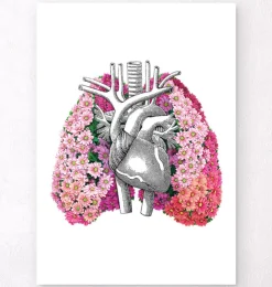 Lungen Anatomie II - Floral - Weiß | Codex Anatomicus New