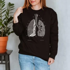 Lungen Unisex Sweatshirt - Chalkboard | Codex Anatomicus Fashion