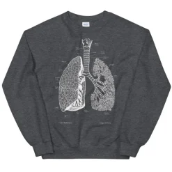 Lungen Unisex Sweatshirt - Chalkboard | Codex Anatomicus Fashion