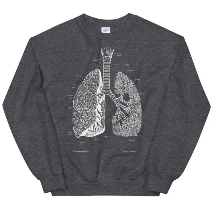 Lungen Unisex Sweatshirt - Chalkboard | Codex Anatomicus Fashion
