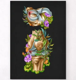Meniskusriss - Floral - Schwarz | Codex Anatomicus Hot