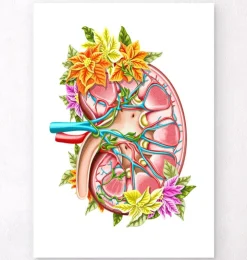 Niere Anatomie II - Floral - Weiß | Codex Anatomicus Discount