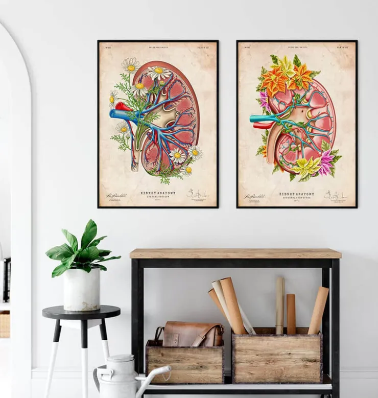 Niere Anatomie II - Floral - Vintage | Codex Anatomicus Fashion