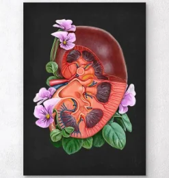 Nieren Anatomie - Floral - Schwarz | Codex Anatomicus New