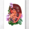 Nieren Anatomie - Floral - Weiß | Codex Anatomicus Best