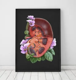 Nieren Anatomie - Floral - Schwarz | Codex Anatomicus New