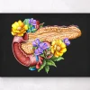 Pankreas Anatomie - Floral - Schwarz | Codex Anatomicus Hot