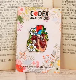 Präpariertes Herz mit Blumen - Emaille Pin | Codex Anatomicus Discount