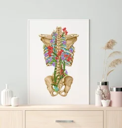 Rückenskelett Anatomie - Floral - Weiß | Codex Anatomicus Outlet
