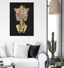 Rückenskelett Anatomie - Floral - Schwarz | Codex Anatomicus Hot