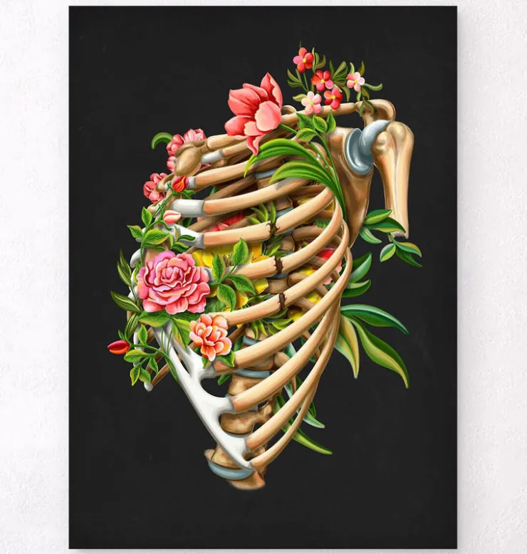 Rippenbruch - Floral - Schwarz | Codex Anatomicus Fashion