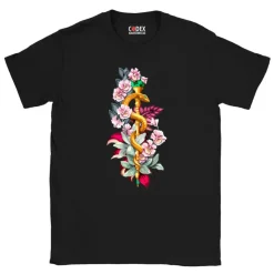 Rod of Asclepius T-Shirt - Floral | Codex Anatomicus Sale