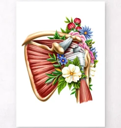Rotatorenmanschettenruptur - Floral - Weiß | Codex Anatomicus Sale