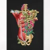 Rumpfmuskulatur und Knochen - Floral - Schwarz | Codex Anatomicus Hot