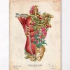 Rumpfmuskulatur und Knochen - Floral - Vintage | Codex Anatomicus Hot