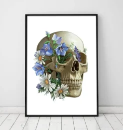 Schädel Anatomie - Floral - Weiß | Codex Anatomicus Clearance