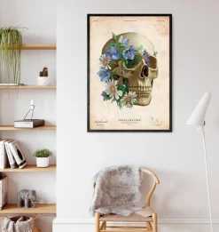 Schädel Anatomie - Floral - Altes Papier | Codex Anatomicus Discount
