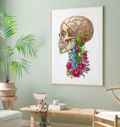 Schädel Anatomie II - Floral - Weiß | Codex Anatomicus Hot