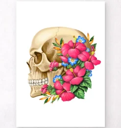 Schädel Anatomie III - Floral - Weiß | Codex Anatomicus Sale
