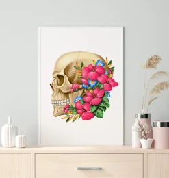 Schädel Anatomie III - Floral - Weiß | Codex Anatomicus Sale