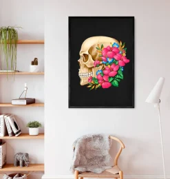 Schädel Anatomie III - Floral - Schwarz | Codex Anatomicus Hot