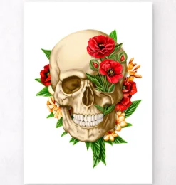 Schädel Anatomie IV - Floral - Weiß | Codex Anatomicus Best